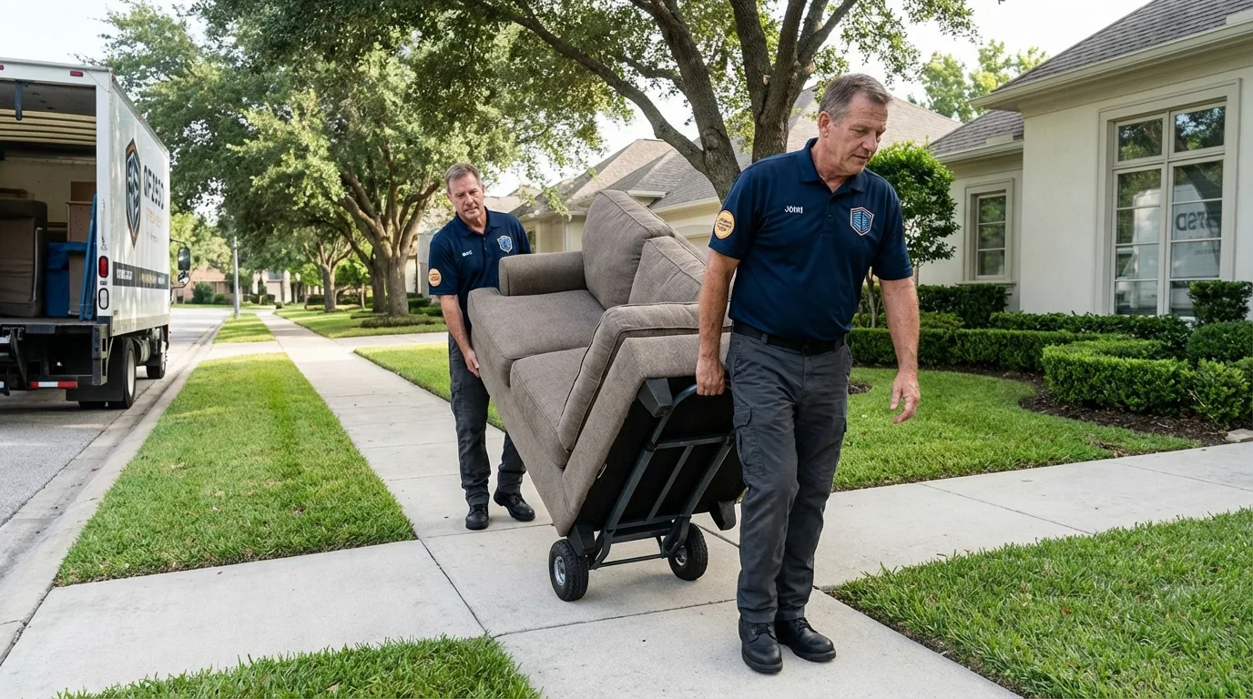 Local residential moving crew loading furniture in Mays Landing, NJ